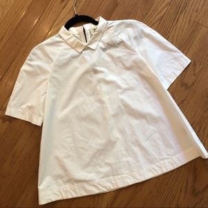 White Cotton Shirt / Top, A-Line
